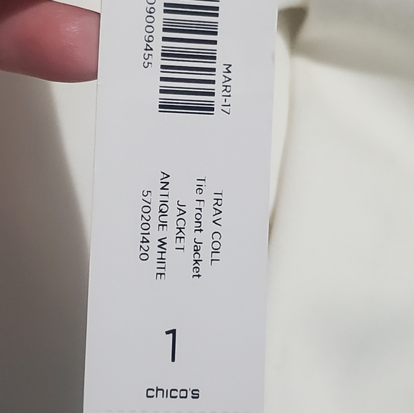 Chico's Tracelers BNWT Sz 1 (US M) Tie Front Jacket - Picture 12 of 13